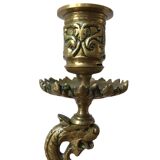 Bougeoir en bronze, fin xixe