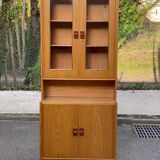 Scandinavian display cabinet, 2 sections, in oak, 1970.