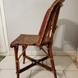 Old rattan bistro chair ROUSSEAU with plate