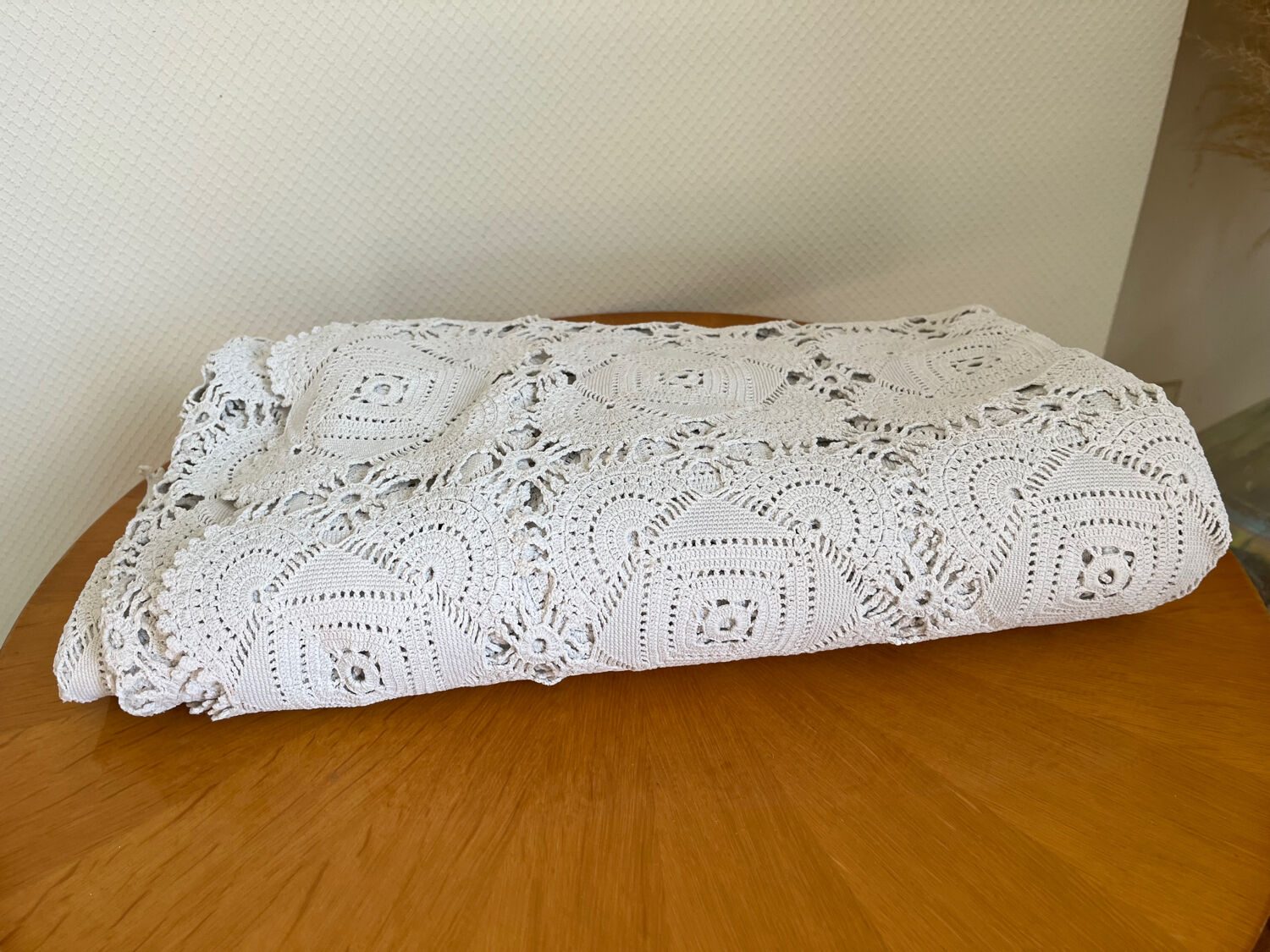 White vintage crochet bedspread