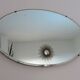 Beveled wall mirror, oval, on wood, with chain Art Deco years 30 40