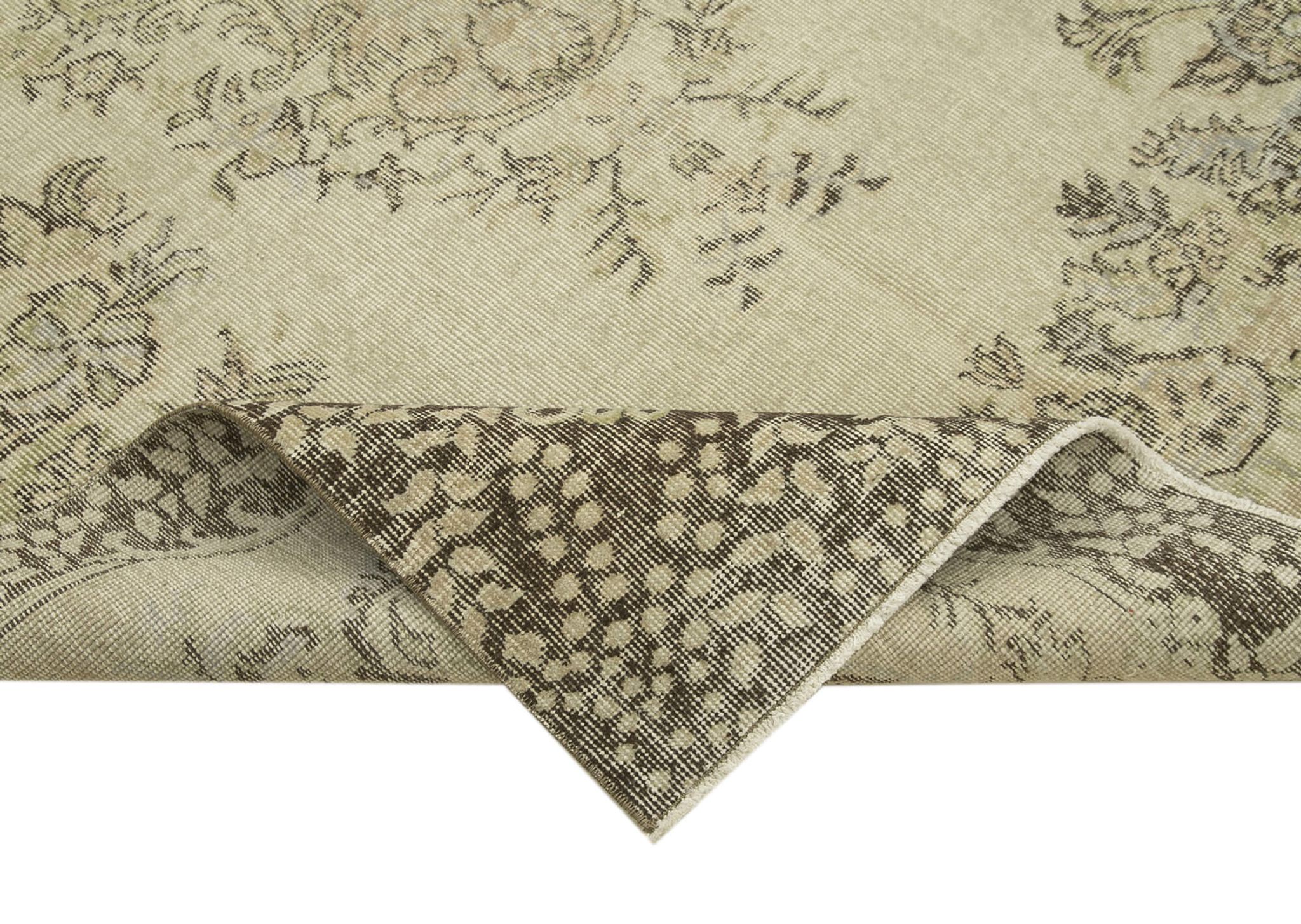Handmade antique oriental beige rug 177 cm x 276 cm