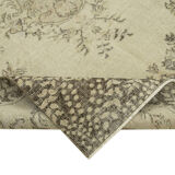 Tapis beige oriental ancien fait à la main 177 cm x 276 cm