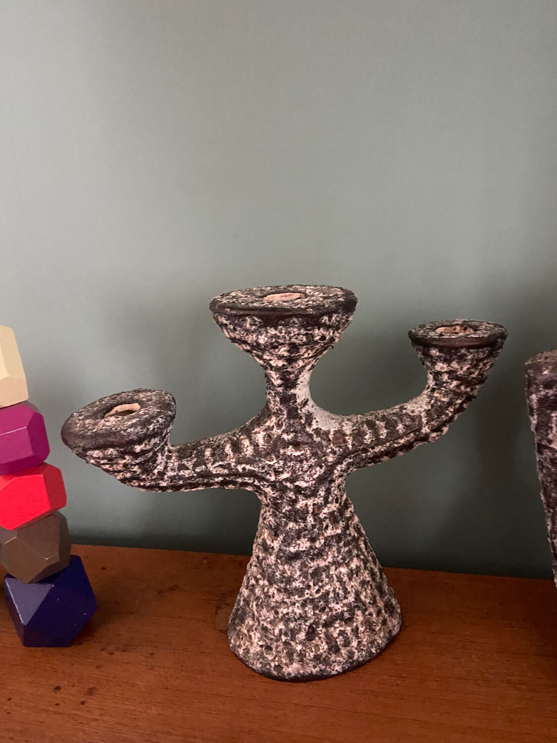 Vase and candle holders Fat Lava vintage