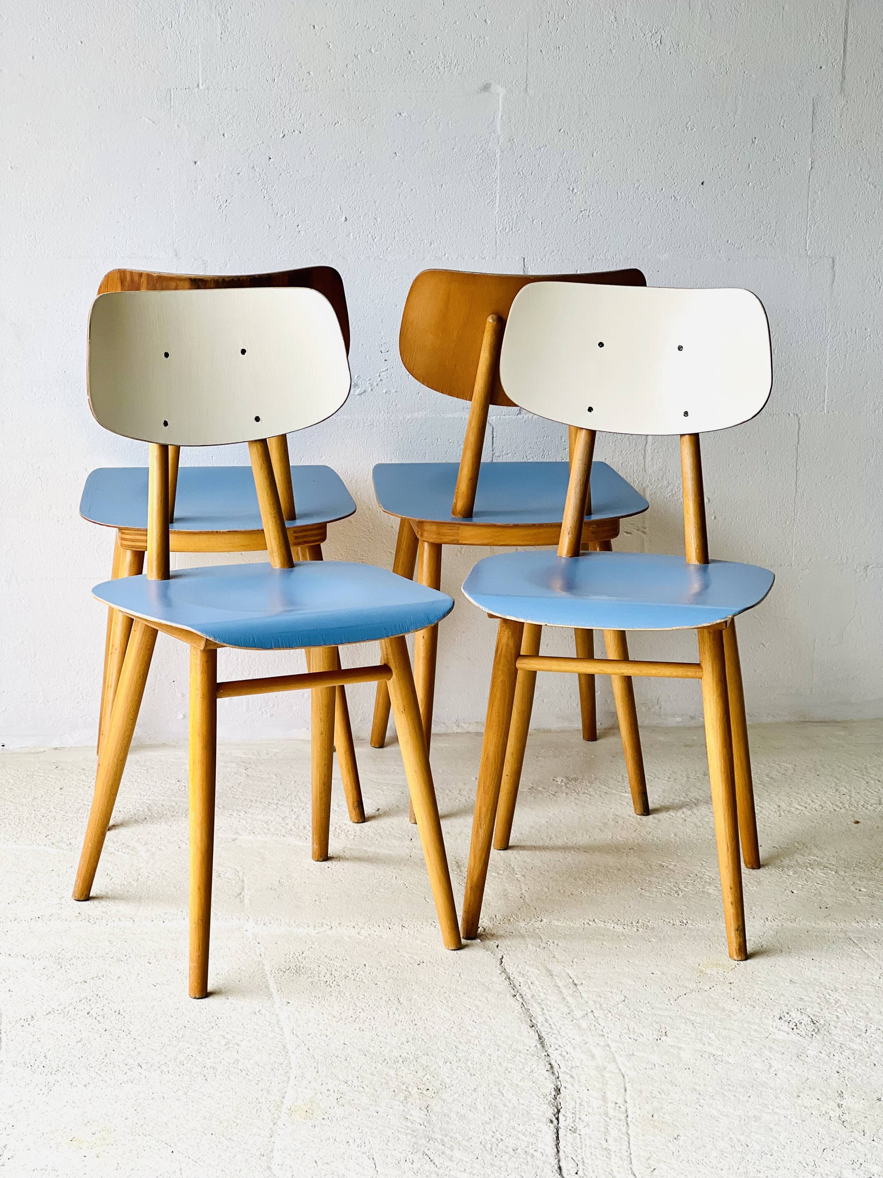 Chaises de salle à manger vintage de Ton, 1960'