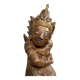 India, mid-19th century: Very large carved wooden statue of a God