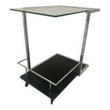 20th century chrome metal rolling serving table