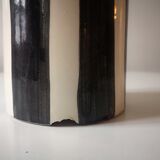 Handmade glazed ceramic vase, graphic design