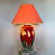 80s Drimmer lamp red ceramic and iris
