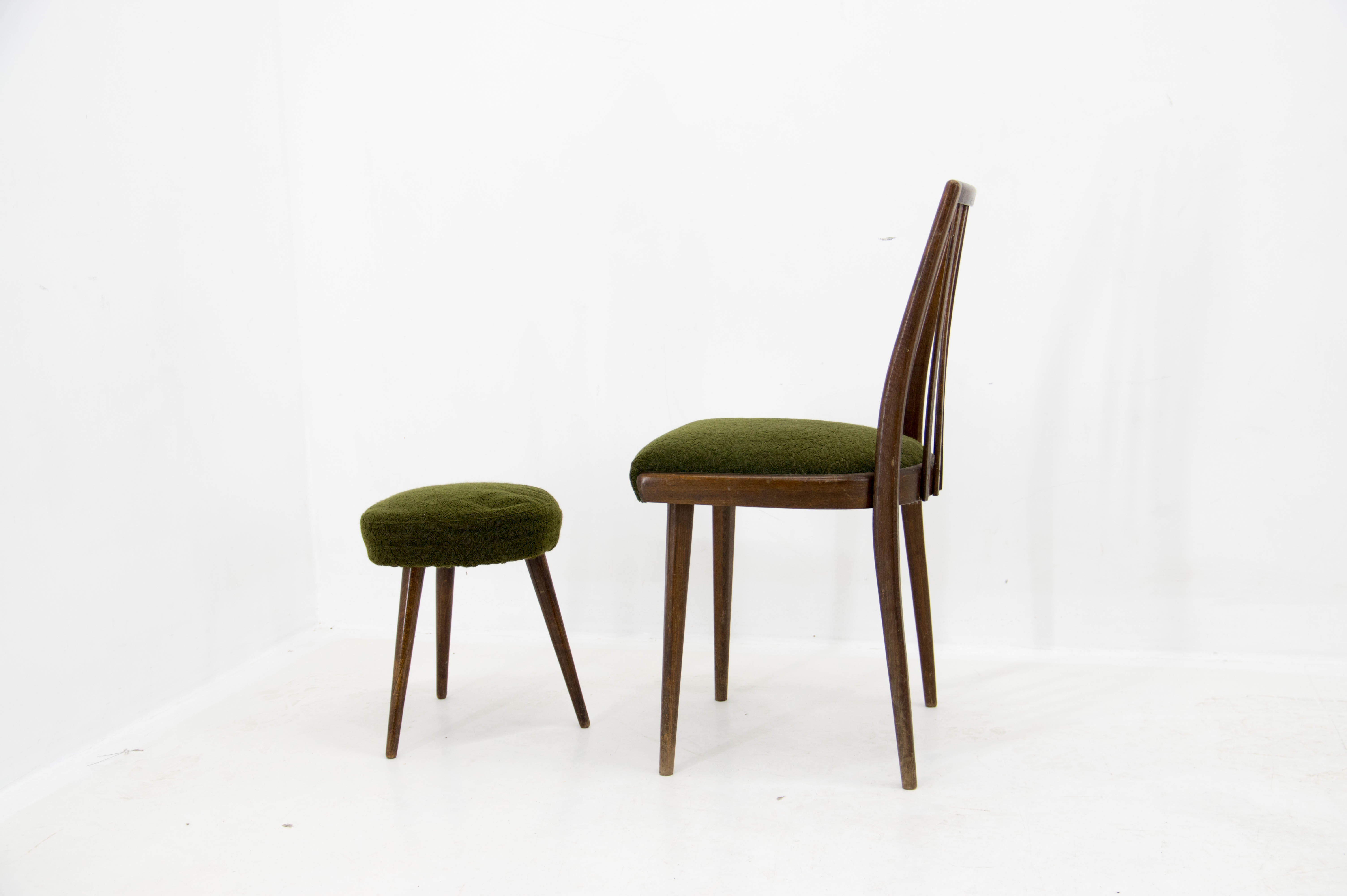 Set of Chair and Stool, Czechoslovakia, 1960s
