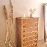 Dal Vera rattan chest of drawers, Italy circa 1970