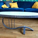 70s wrought iron coffee table