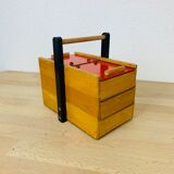 Red 50s wood worker, sewing box
