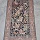 Tapis en soie Qom (soie sur coton) scène de chasse Cachemire 1950s