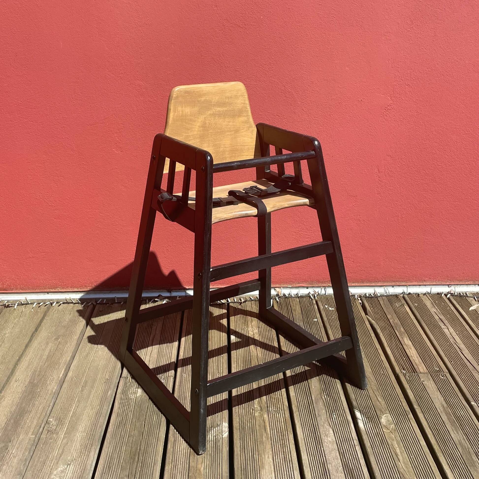 Wooden high chair for baby