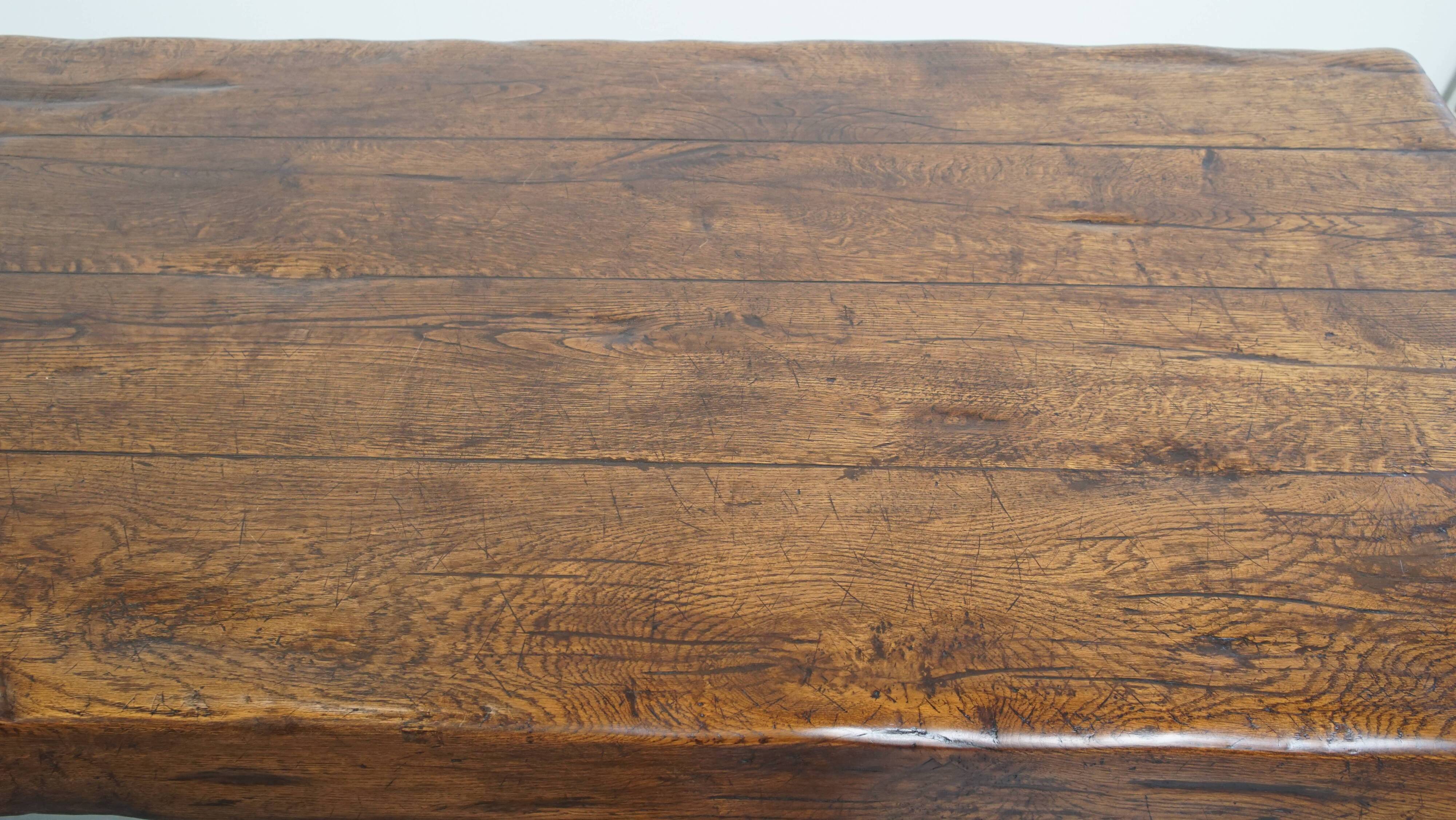 Very Heavy Antique French Table from the Early 1900s in Solid Oak