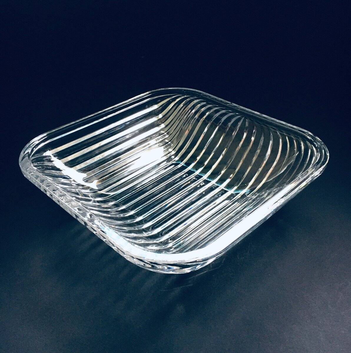 XL Mid-Century Czech Modern Crystal Art Glass Bowl, 1960s