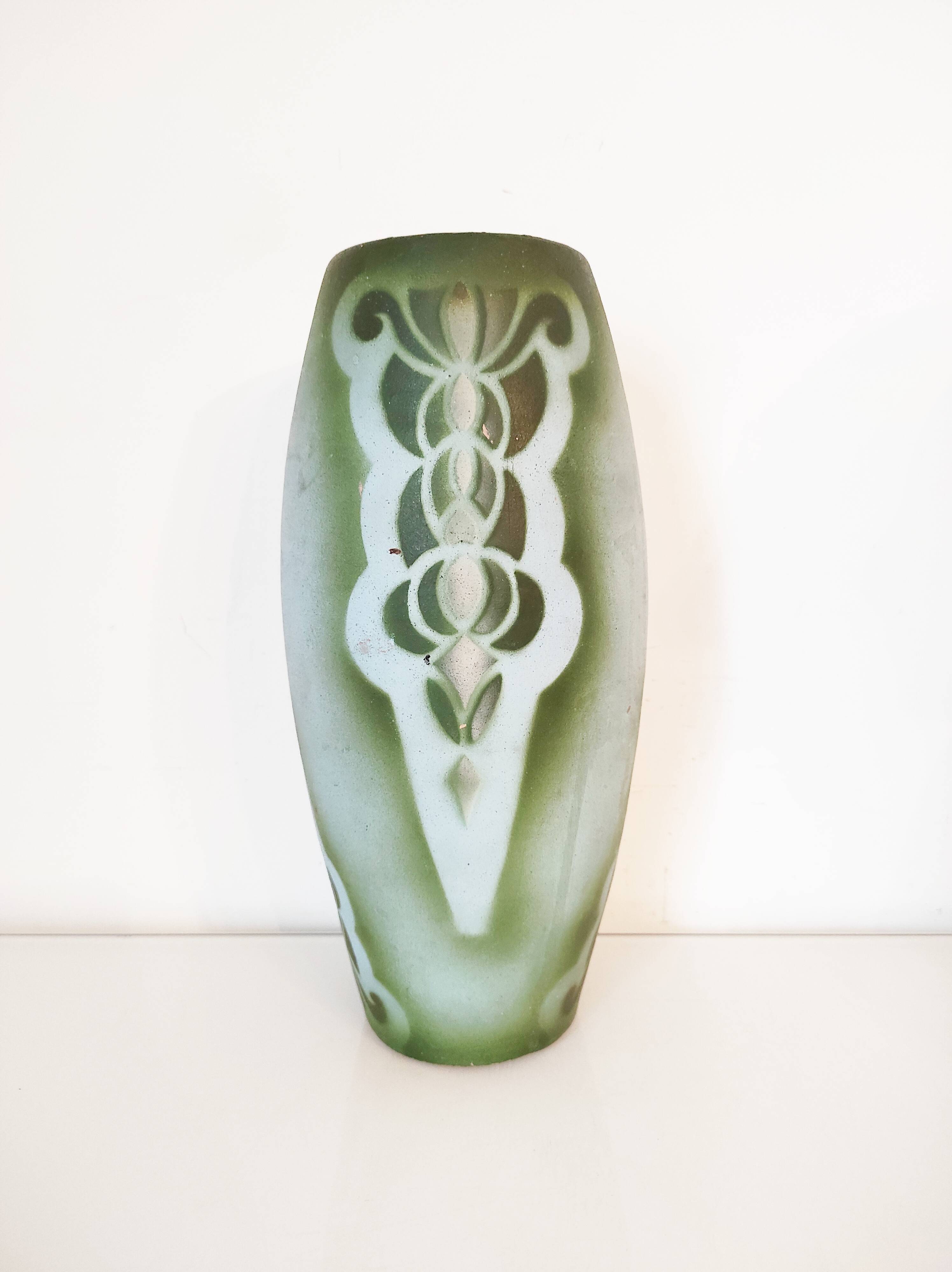 Painted Art Deco vase, 29.5 cm
