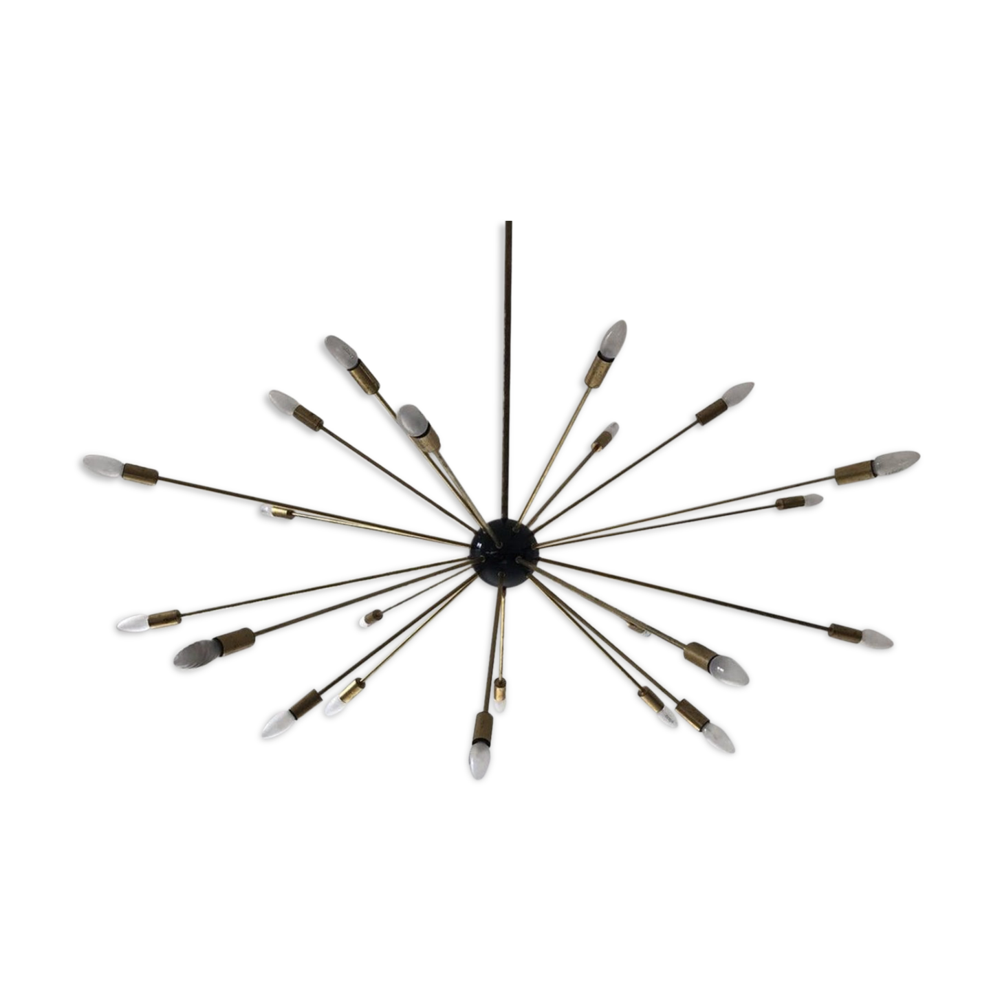 24-armed brass Sputnik chandelier with 1950s