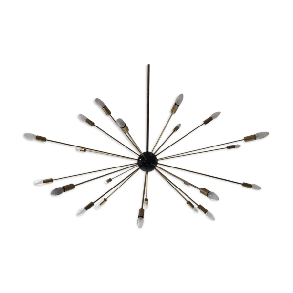 Lustre Sputnik à 24 bras en laiton au design des années 50 — Beyit