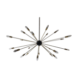 24-armed brass Sputnik chandelier with 1950s