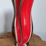 Red-Brown Verceram Vase Model 6390-28, French Mid-Century Modern Art Pottery from the 1960s