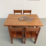 Set of table and 4 chairs, 60s mountain furniture