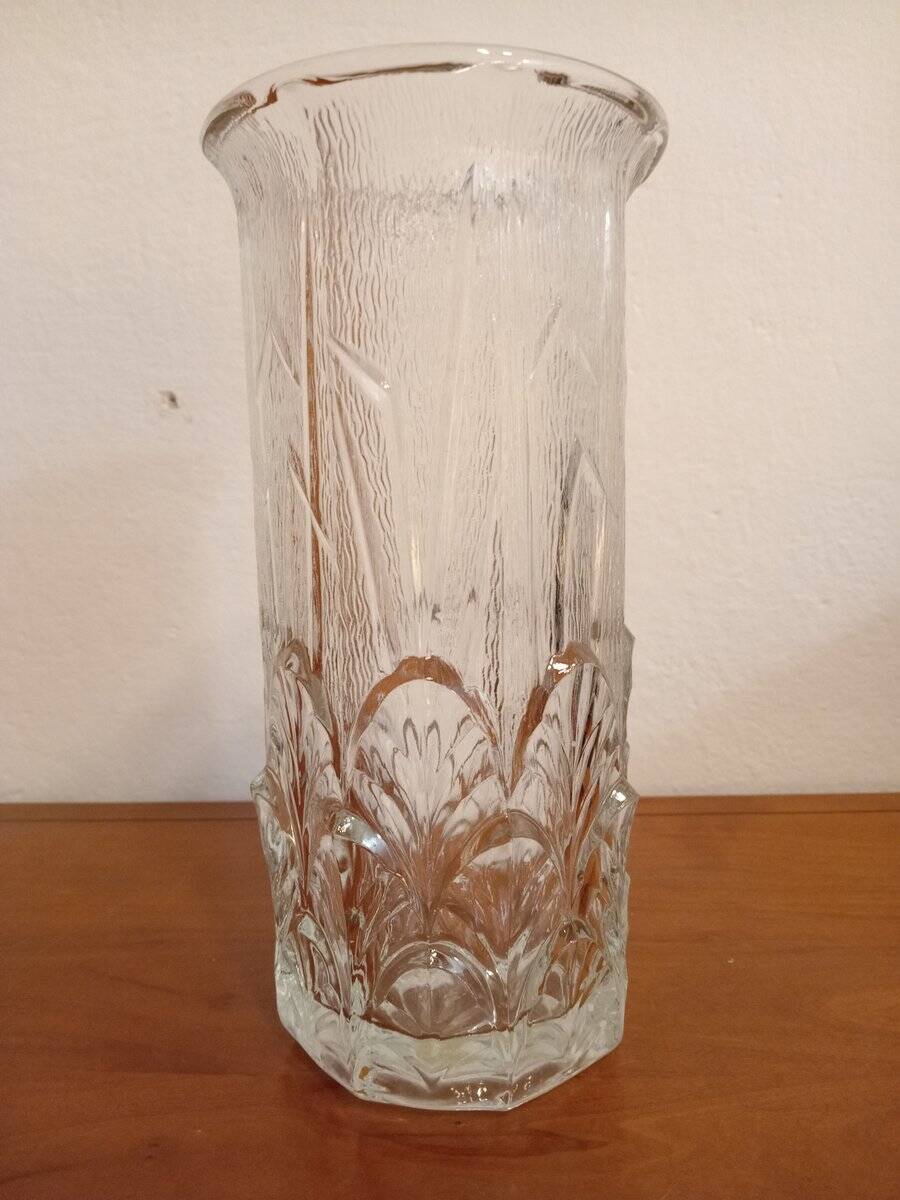 Transparent glass vase, 1970s