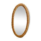 Braided rattan mirror