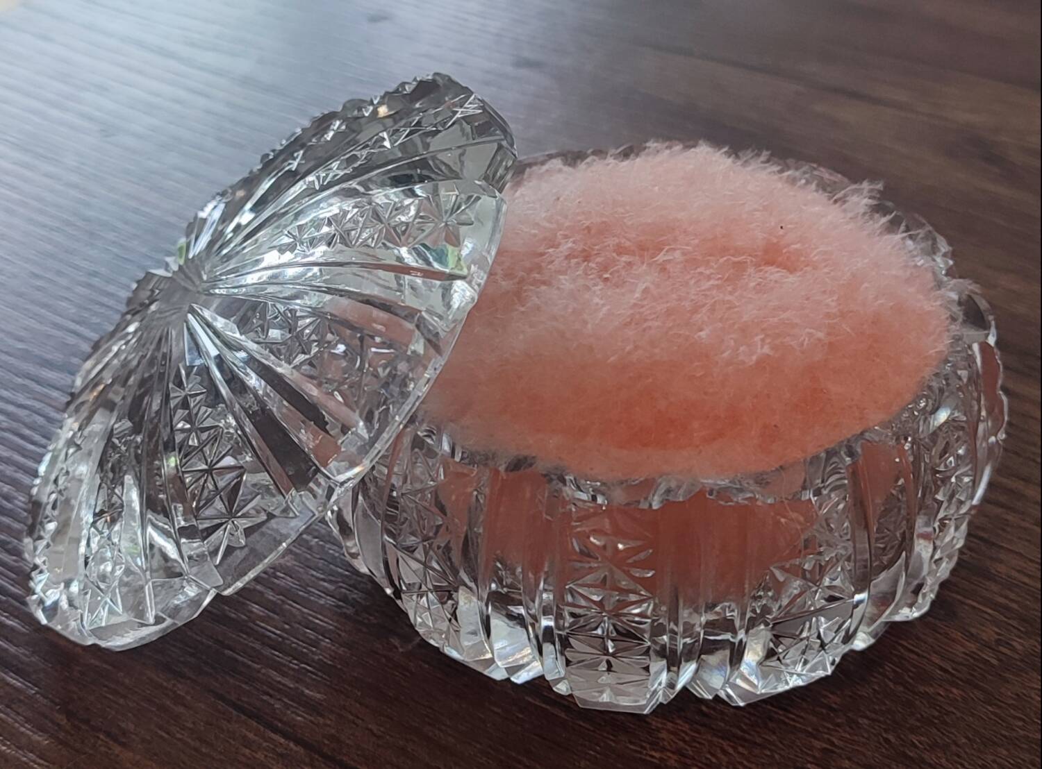 Antique cut glass candy box