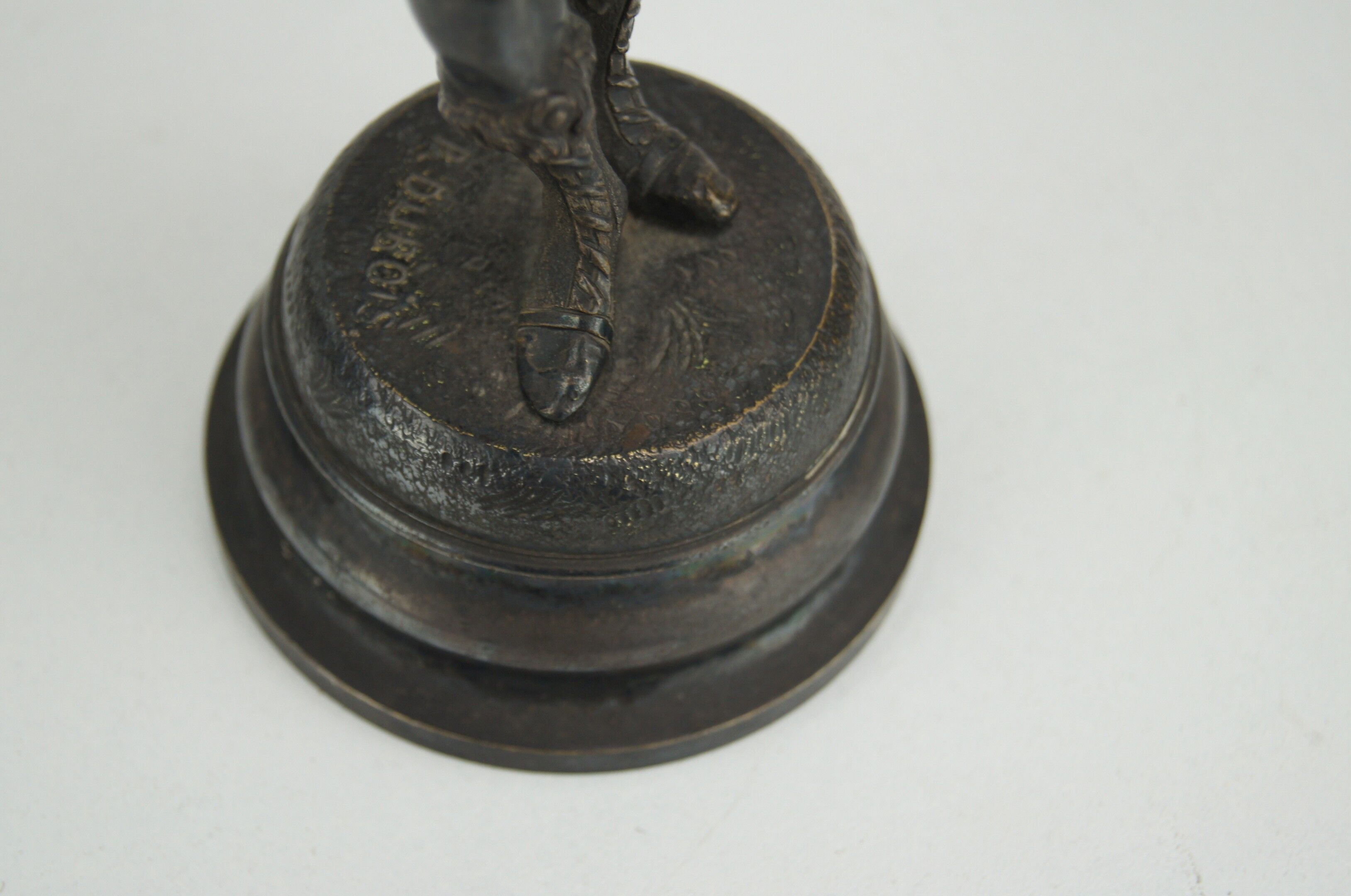 Silver bronze torch pair Paul Dubois