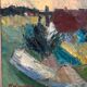 Huile sur toile suédoise – « Fermes » par Arnold William Pedersen