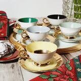 Set of 5 cups and 6 under cups in kahla porcelain