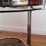 Chrome serving trolley with 70s design