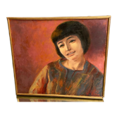 Painting signed Noël Feuerstein 1904-1998 oil on canvas portrait young girl