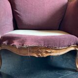 Set of 2 armchairs and 1 bench Louis XV-style