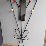 Large Wall-Mounted Coat Rack from the 50s and 60s, Attributed to Roger Féraud