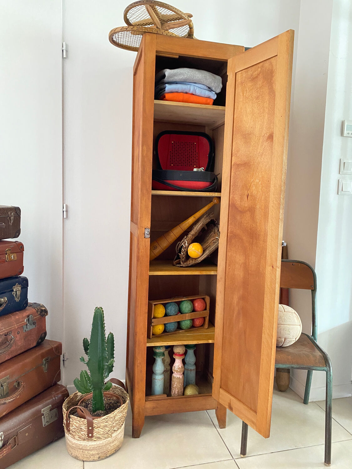 Vintage wood wardrobe