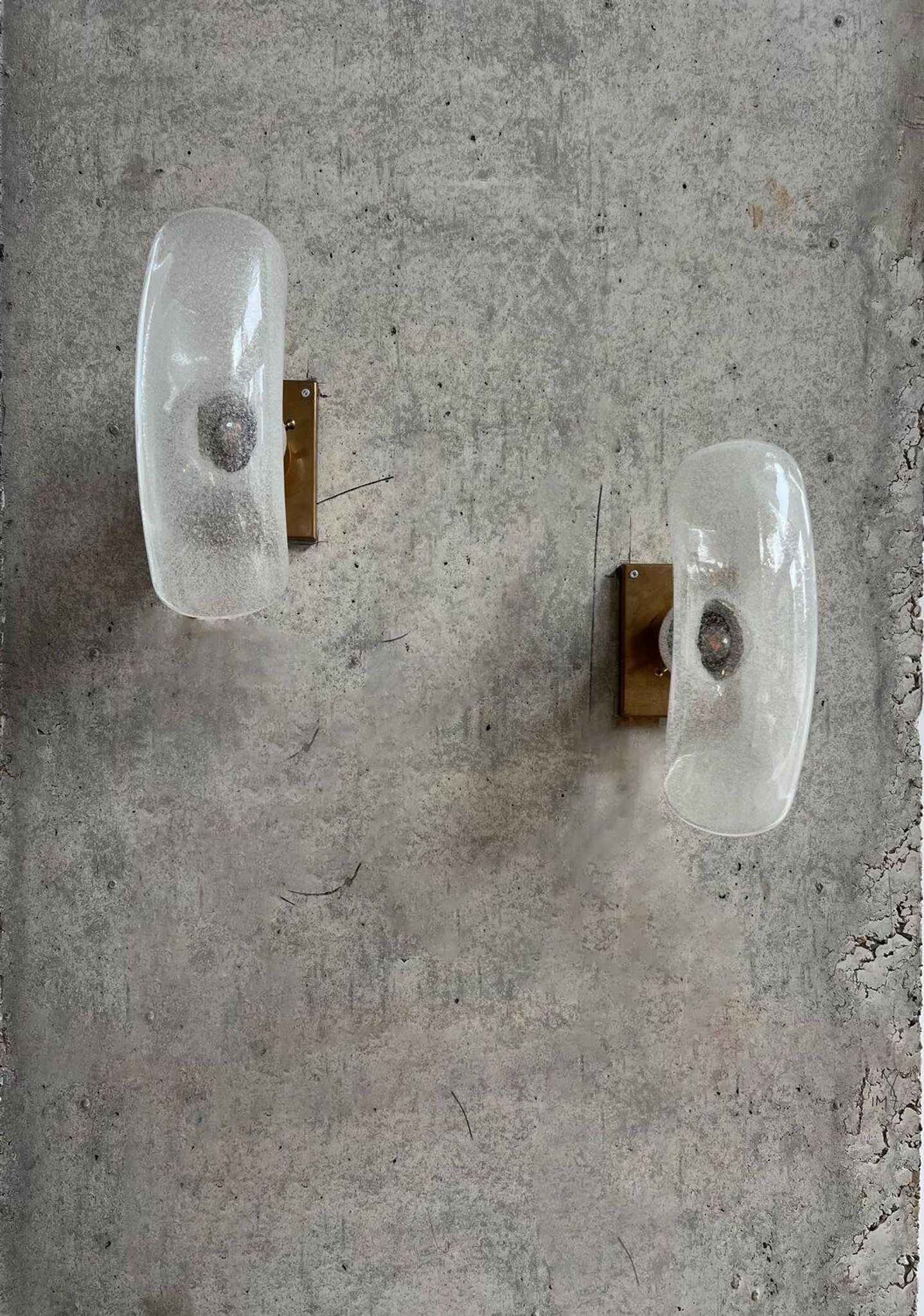 Rares appliques murales en verre de Murano de Carlo Nason