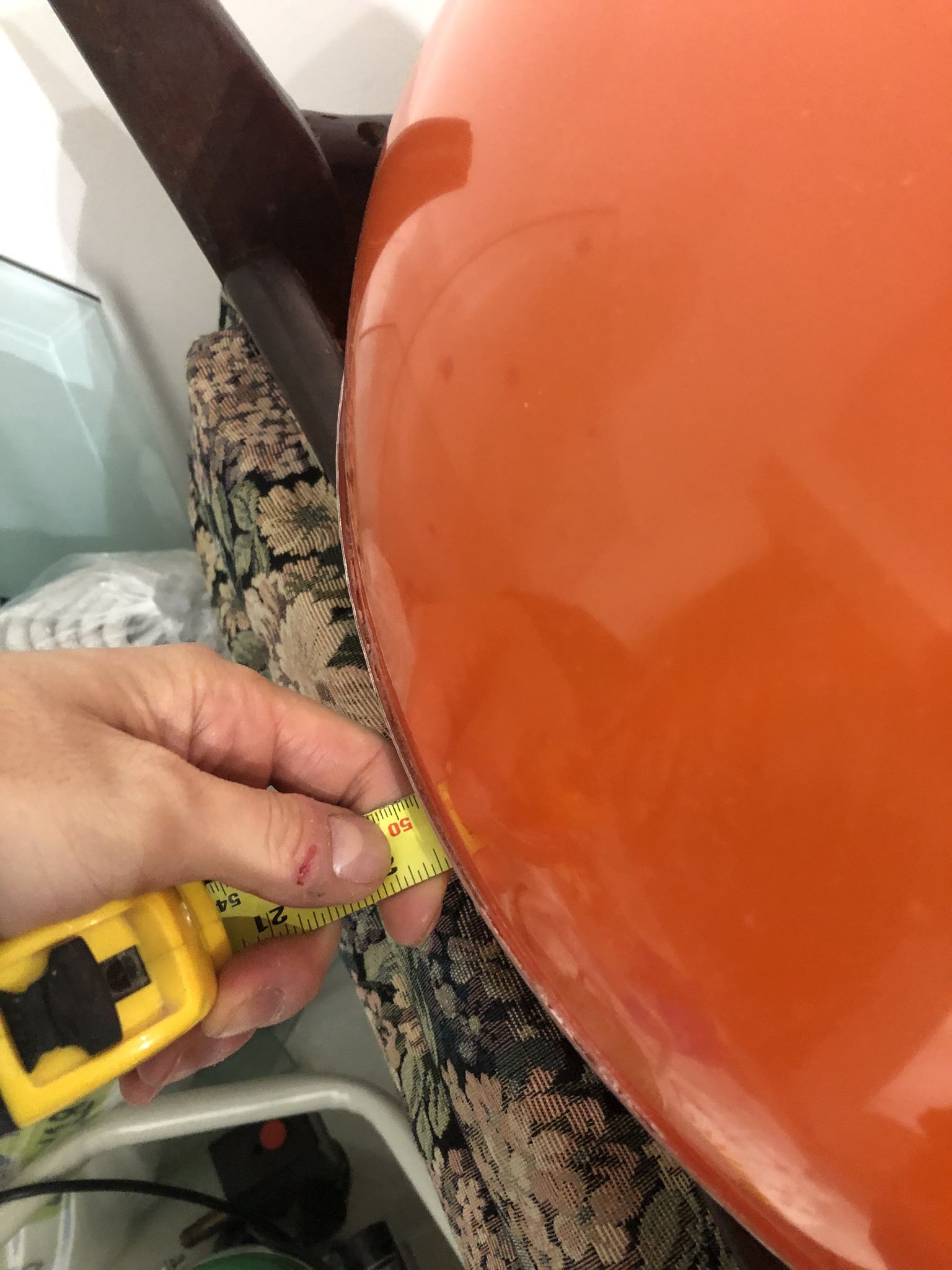 1960s Round Orange Chrome Pendant Light Guzzini style Bedroom Ceiling Lamp