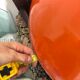 1960s Round Orange Chrome Pendant Light Guzzini style Bedroom Ceiling Lamp