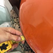 1960s Round Orange Chrome Pendant Light Guzzini style Bedroom Ceiling Lamp