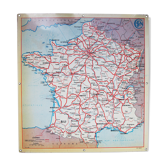Carte de France en métal sncf