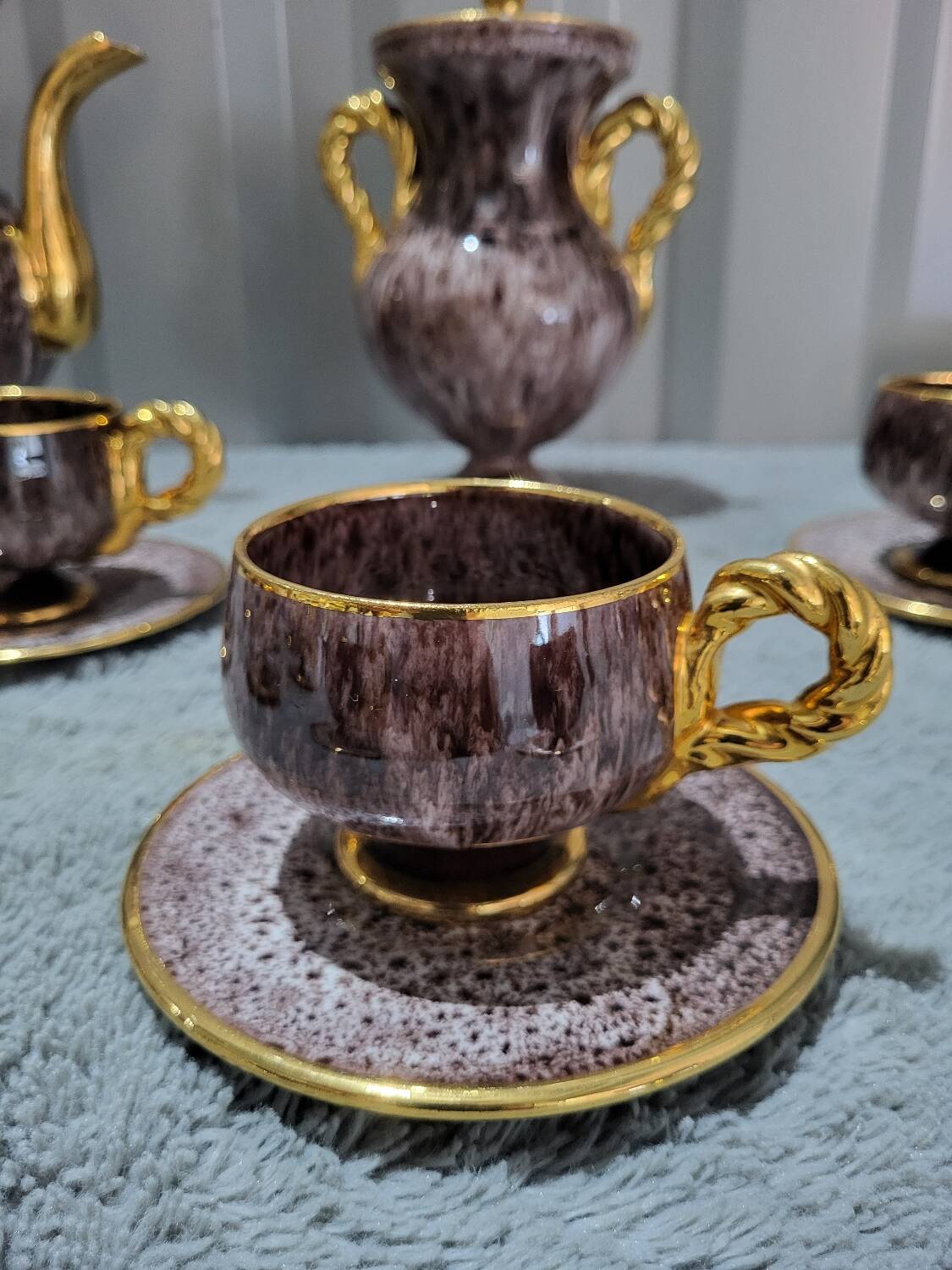 Complete coffee and tea set by Marius Gugie Vallauris Vintage