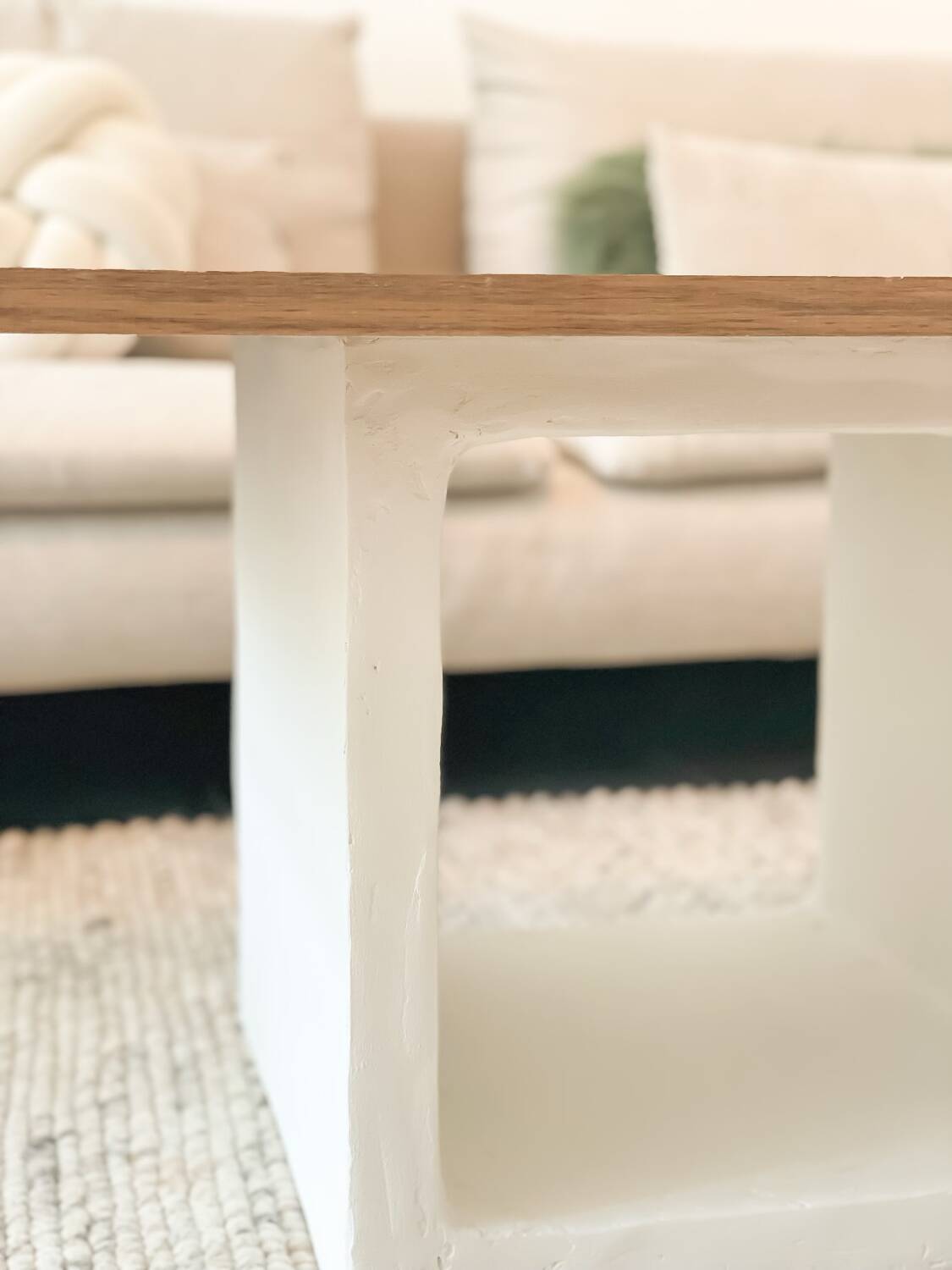 Concrete and wood coffee table - Length 120cm - Oakcub