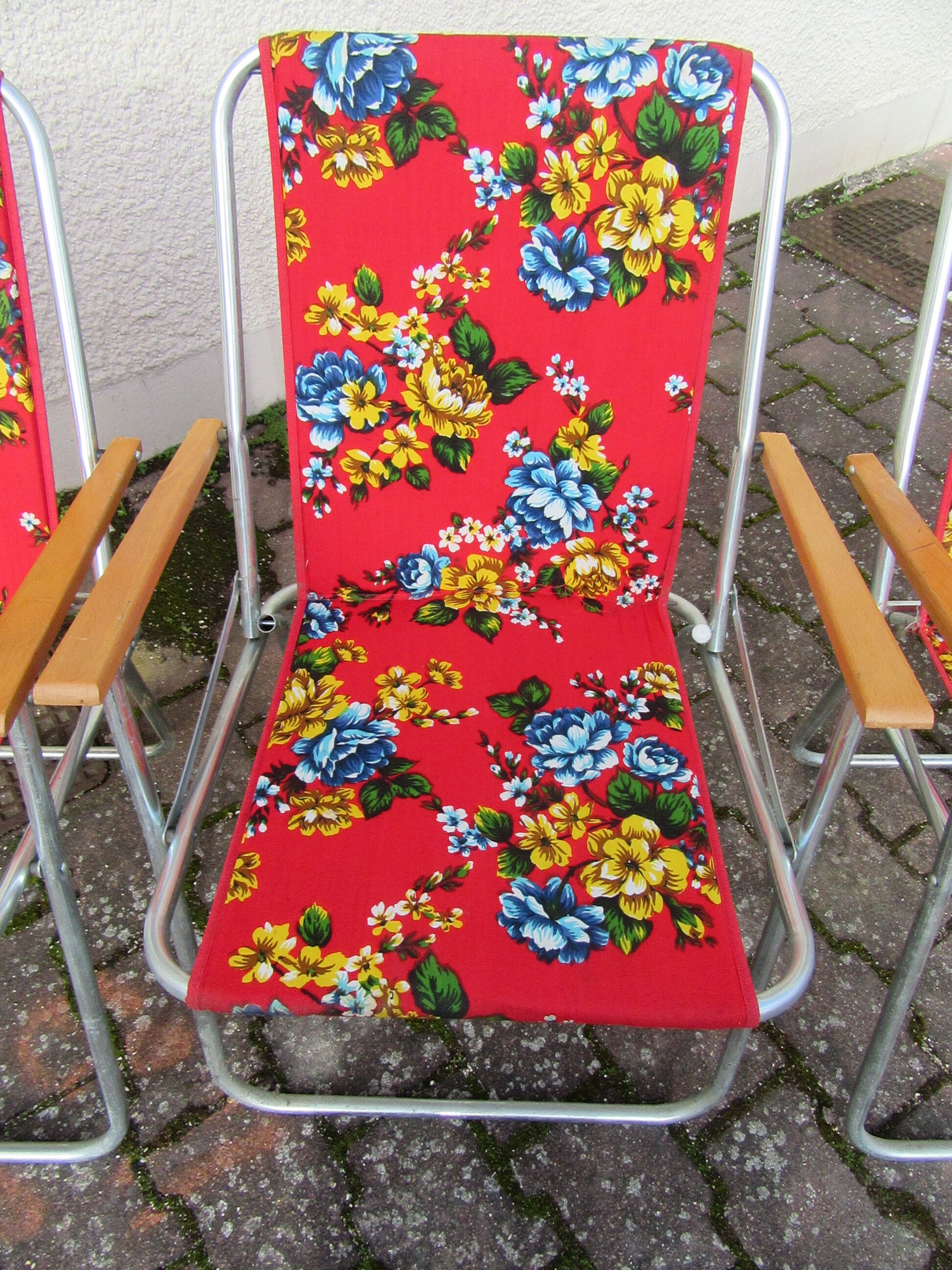 Lot 3 fauteuils fleuris pliable pour jardin ou balcon
