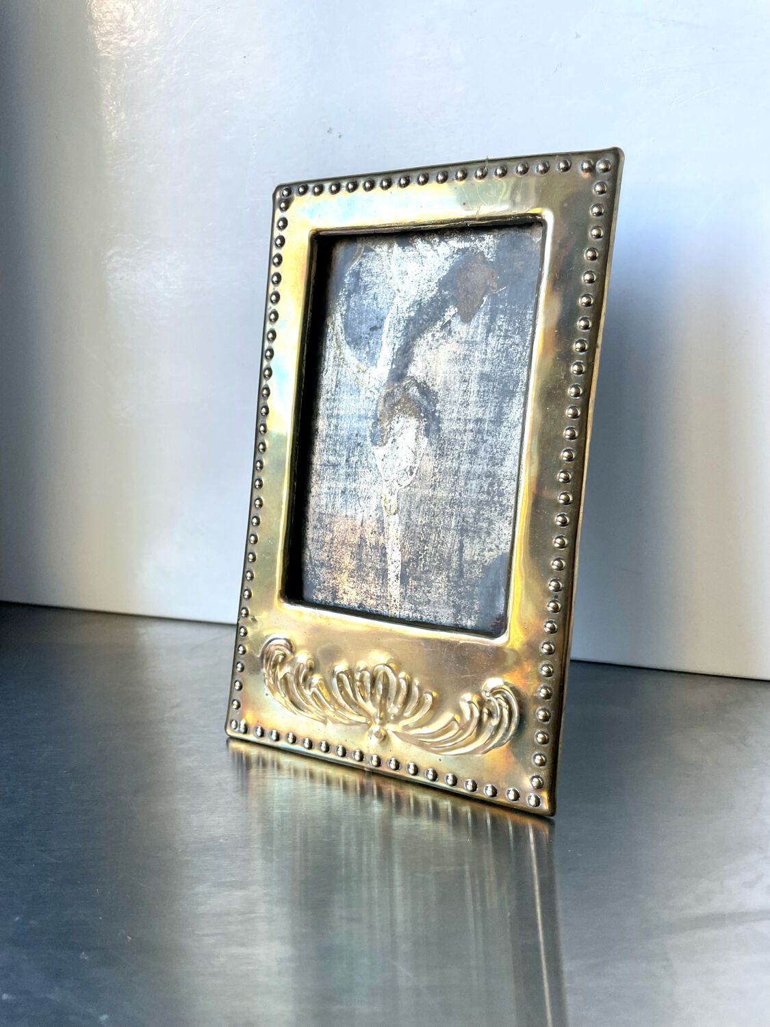 Brass art nouveau frame