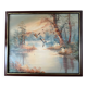 Tableau : huile sur toile - paysage lacustre