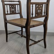 Napoleon III caned piano bench — bourgeois house spirit