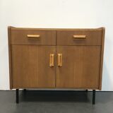 60s oak storage cabinet